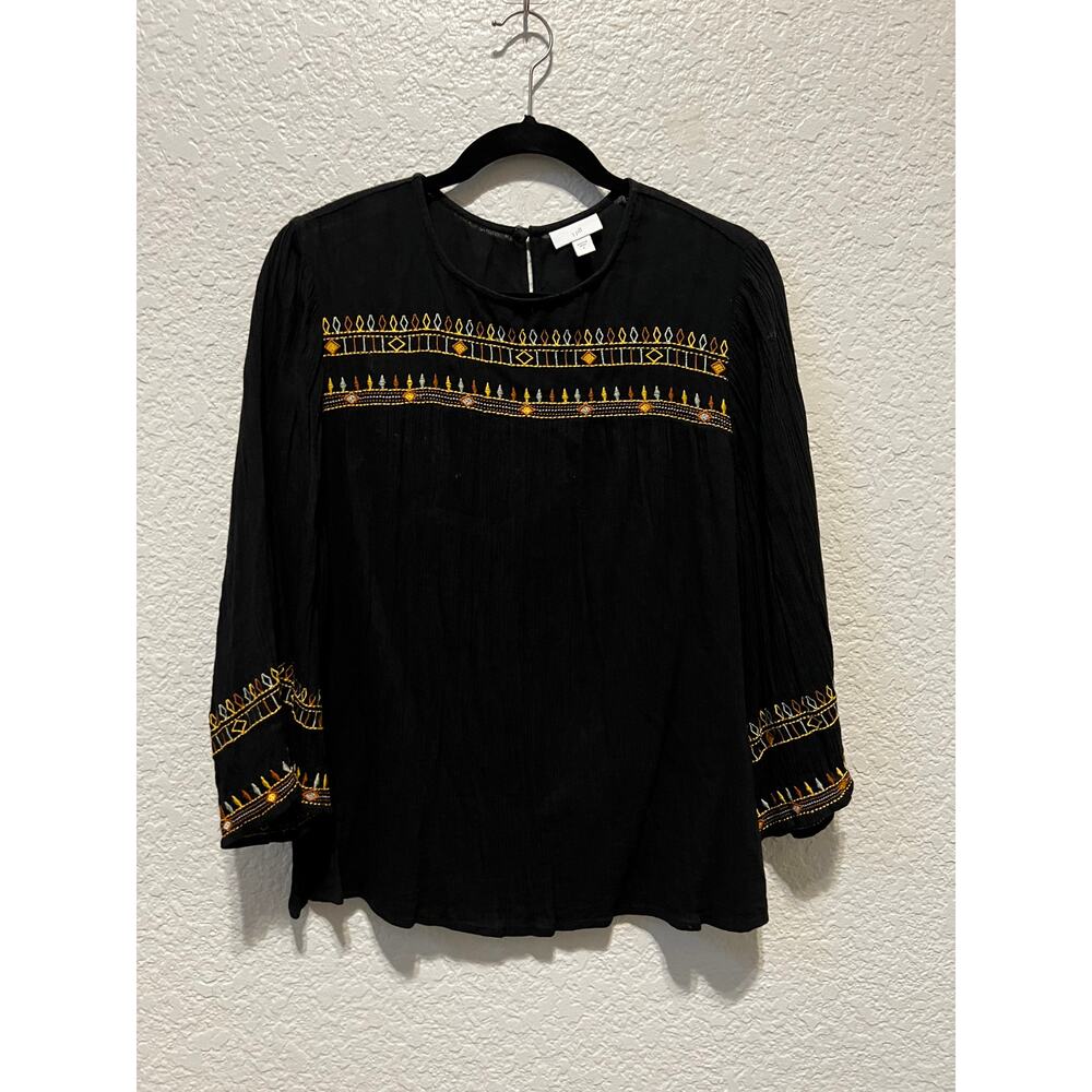 Women's J.Jill Smocked Gauze Top